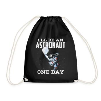 I will be an astronaut one day Astronomy - Drawstring Bag - black - Front