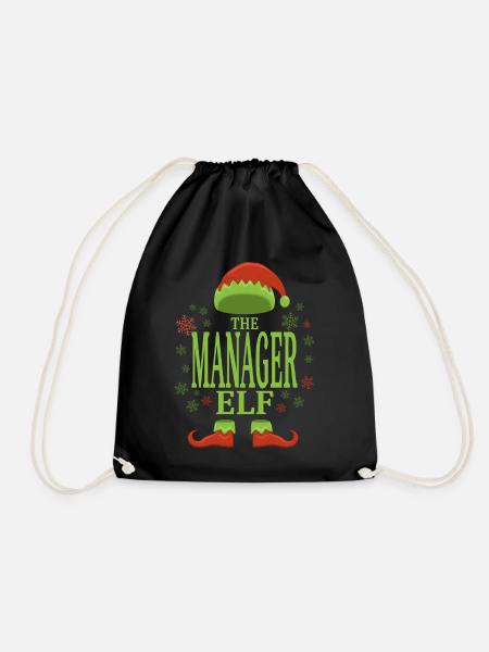 Manager Weihnachtself - Turnbeutel - Schwarz
