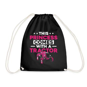 Agricultrice Fille Tracteur féminin - Sac de sport léger - noir - Devant