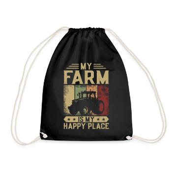 Farming Farmer Girl Vintage - Turnbeutel - Schwarz - Vorne