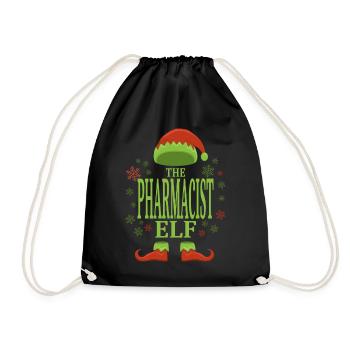 Pharmacist Christmas Elf - Drawstring Bag - black - Front