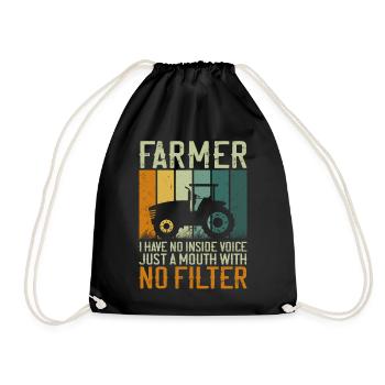 Farming Farmer Vintage Tractor - Turnbeutel - Schwarz - Vorne