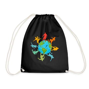Soccer Player Earth - Soccer Lover Soccer Players - Drawstring Bag - black - Front