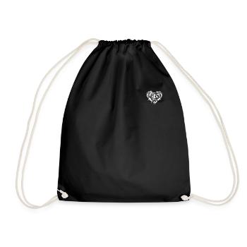 Soccer Heart with Soccer Players - Heart Soccer Pl - Drawstring Bag - black - Front
