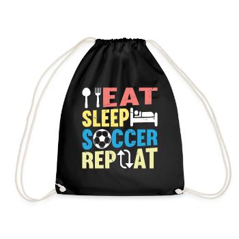 Eat Sleep Soccer Repeat - Soccer Player Soccer Lov - Drawstring Bag - black - Front