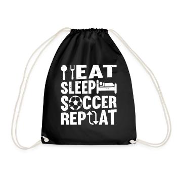 Eat Sleep Soccer Repeat - Soccer Player Soccer Lov - Drawstring Bag - black - Front