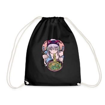 Anime Anime Manga Anime Girl - Drawstring Bag - black - Front