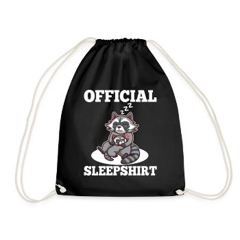 Official sleepshirt Raccoon - Turnbeutel - Schwarz - Vorne