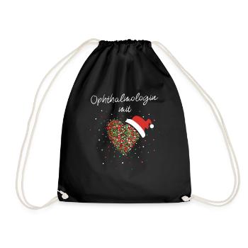 Opthalmologin mit Herz Nikolaus Weihnachtsmotiv - Turnbeutel - Schwarz - Vorne