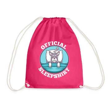 official sleepshirt dog - Drawstring Bag - fuchsia - Front