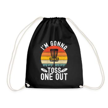 Disc Golf Disc Golfer - Drawstring Bag - black - Front