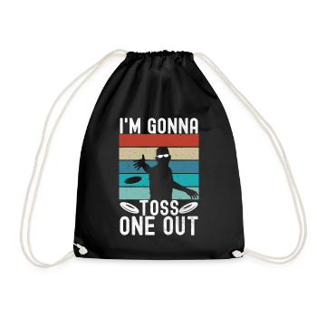 Disc Golf Disc Golfer - Drawstring Bag - black - Front