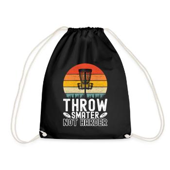 Disc Golf Disc Golfer - Drawstring Bag - black - Front