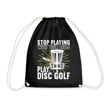 Disc Golf Disc Golfer - Drawstring Bag - black - Front