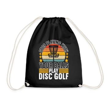 Disc Golf Disc Golfer - Drawstring Bag - black - Front