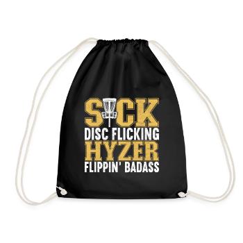 Disc Golf Disc Golfer - Drawstring Bag - black - Front