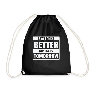 Mistakes Life Quotes Imperfection Wisdom Quote - Drawstring Bag - black - Front