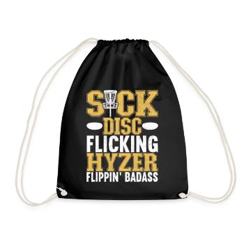 Disc Golf Disc Golfer - Drawstring Bag - black - Front