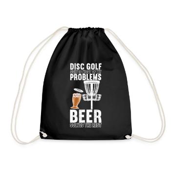 Disc Golf Disc Golfer - Drawstring Bag - black - Front