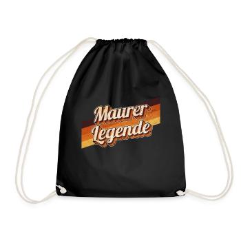 Handwerker Geburtstag als Legende geboren Maurer - Turnbeutel - Schwarz - Vorne