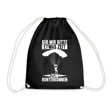 Fallschirmspringer Fallschirmsprung - Turnbeutel - Schwarz - Vorne