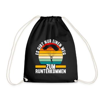 Fallschirmspringer Fallschirmsprung - Turnbeutel - Schwarz - Vorne