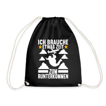 Fallschirmspringer Fallschirmsprung - Turnbeutel - Schwarz - Vorne