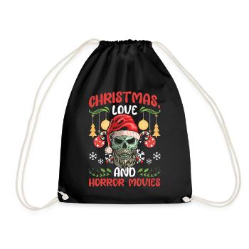 Horror Movie Kino Santa Weihanchten Liebe Horror - Turnbeutel - Schwarz - Vorne