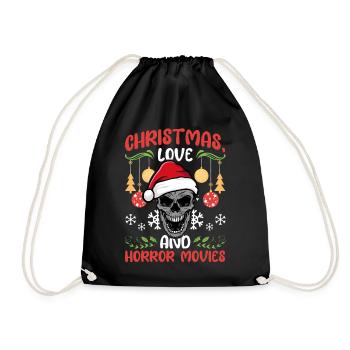 Horror Movie Kino Santa Weihanchten Liebe Horror - Turnbeutel - Schwarz - Vorne