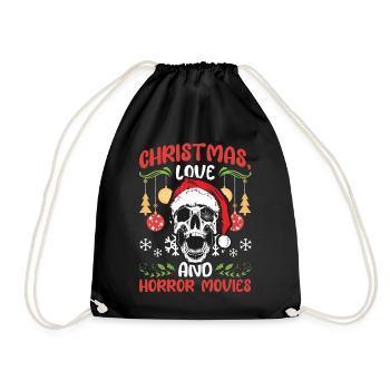 Horror Movie Kino Santa Weihanchten Liebe Horror - Turnbeutel - Schwarz - Vorne