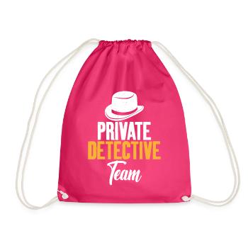 Private Detective Team Investigator - Drawstring Bag - fuchsia - Front