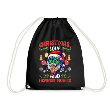 Horror Movie Zombie Santa Weihanchten Liebe Horror - Turnbeutel - Schwarz - Vorne