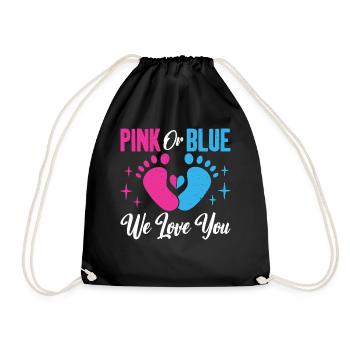 Pink Oder Blau We Love You Baby Gender Reveal - Turnbeutel - Schwarz - Vorne