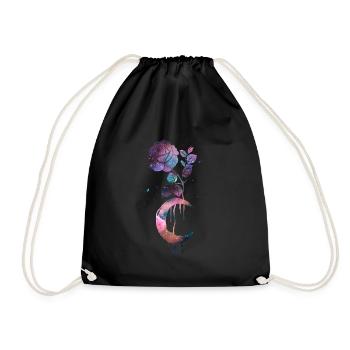 Occult Vintage Moon Rose Witchcraft Occult Witch - Drawstring Bag - black - Front