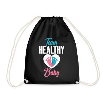 Team Healthy Baby Gender Reveal - Drawstring Bag - black - Front
