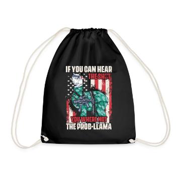 LLambo Alpaga Lama Drôle PAS DE PROB-LAMA - Sac de sport léger - noir - Devant