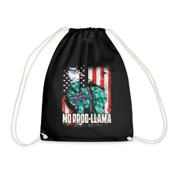 LLambo Alpaga Lama Drôle PAS DE PROB-LAMA - Sac de sport léger - noir - Devant