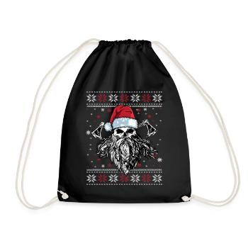 Viking Ugly Christmas – Valhalla Wikinger Outfit - Drawstring Bag - black - Front