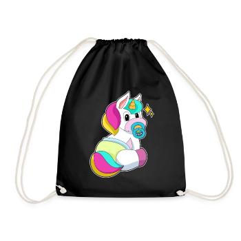 Tétine Licorne - Sac de sport léger - noir - Devant
