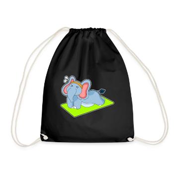 Elephant Workout Gymnastics Fitness - Drawstring Bag - black - Front