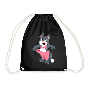 Cat Workout Gymnastics Fitness - Drawstring Bag - black - Front