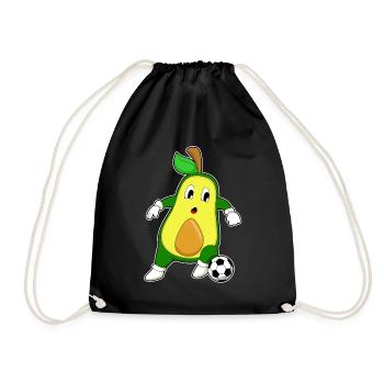 Avocado Fußballspieler Fußball - Turnbeutel - Schwarz - Vorne