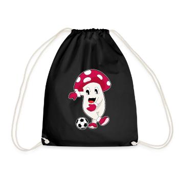 Mushroom Soccer Player Soccer - Drawstring Bag - black - Front