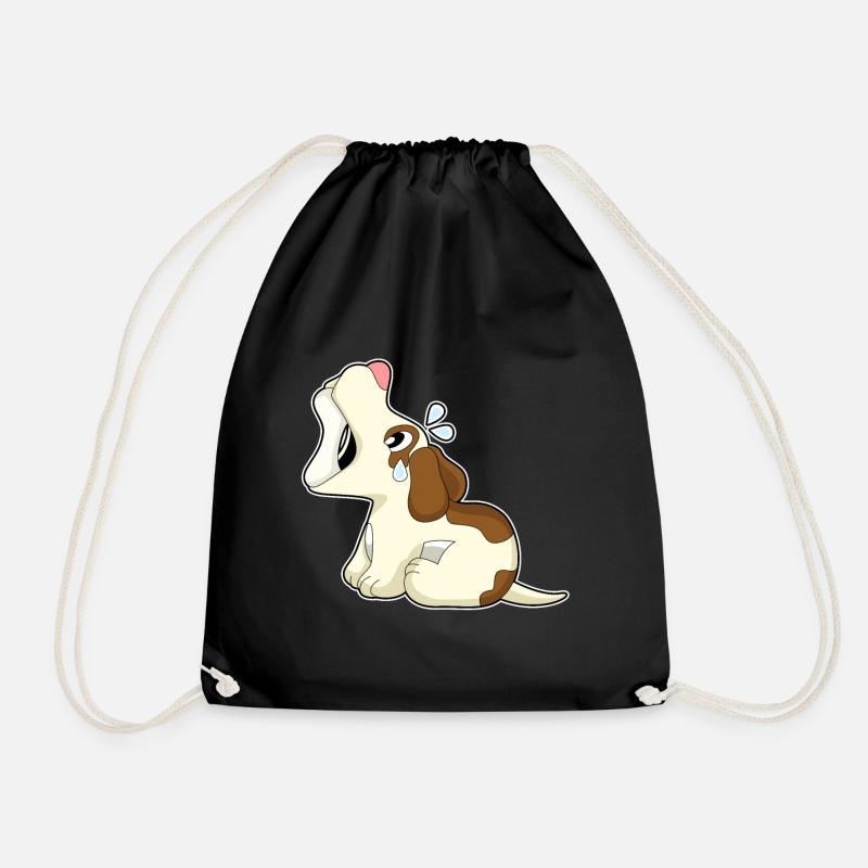Hund Knochen - Turnbeutel - Schwarz