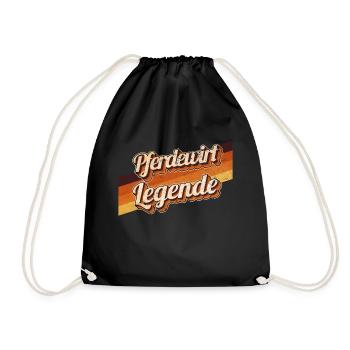 Pferde Geburtstag als Legende geboren Pferdewirt - Turnbeutel - Schwarz - Vorne