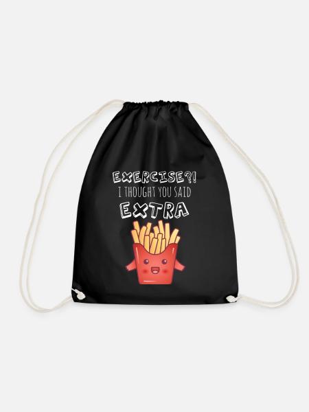 Exercise - I Thought You Said Extra Fries?! - Turnbeutel - Schwarz