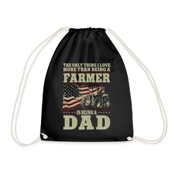 Farming Farmer Dad Father Vintage - Drawstring Bag - black - Front