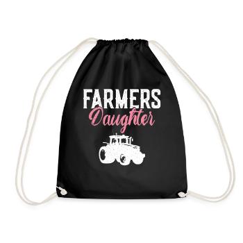 Farming Farmer Daughter Vintage - Drawstring Bag - black - Front