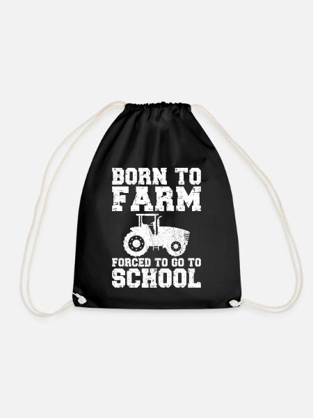 Farming Farmer Vintage Tractor - Drawstring Bag - black