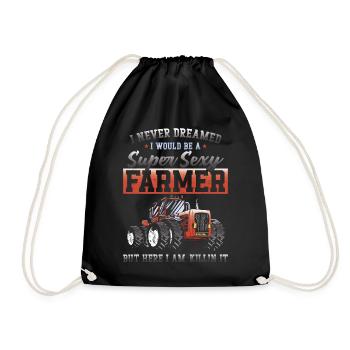 Farming Farmer Vintage Tractor I - Drawstring Bag - black - Front